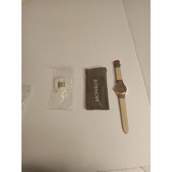 MONROE By Moestro Classique Collection Watch Genuine Leather Band- - Picture 3 of 5